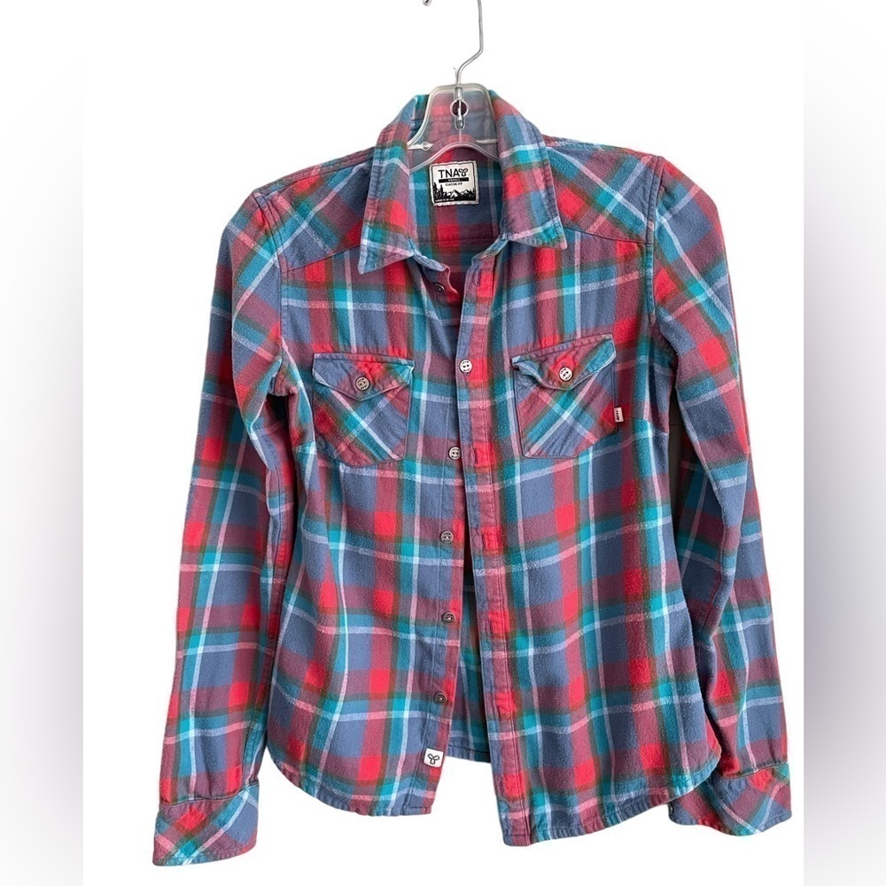 ARITZIA TNA Button Down Shirt Plaid size XS
